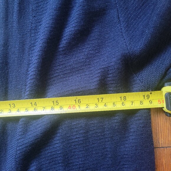 NWT Navy Long Belted Cardi, sz Medium - Picture 6 of 10